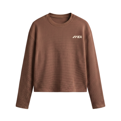 Myugen Construct Waffle Long Sleeve Brown