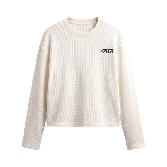 Myugen Construct Waffle Long Sleeve Off White