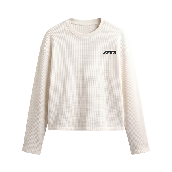 Myugen Construct Waffle Long Sleeve Off White