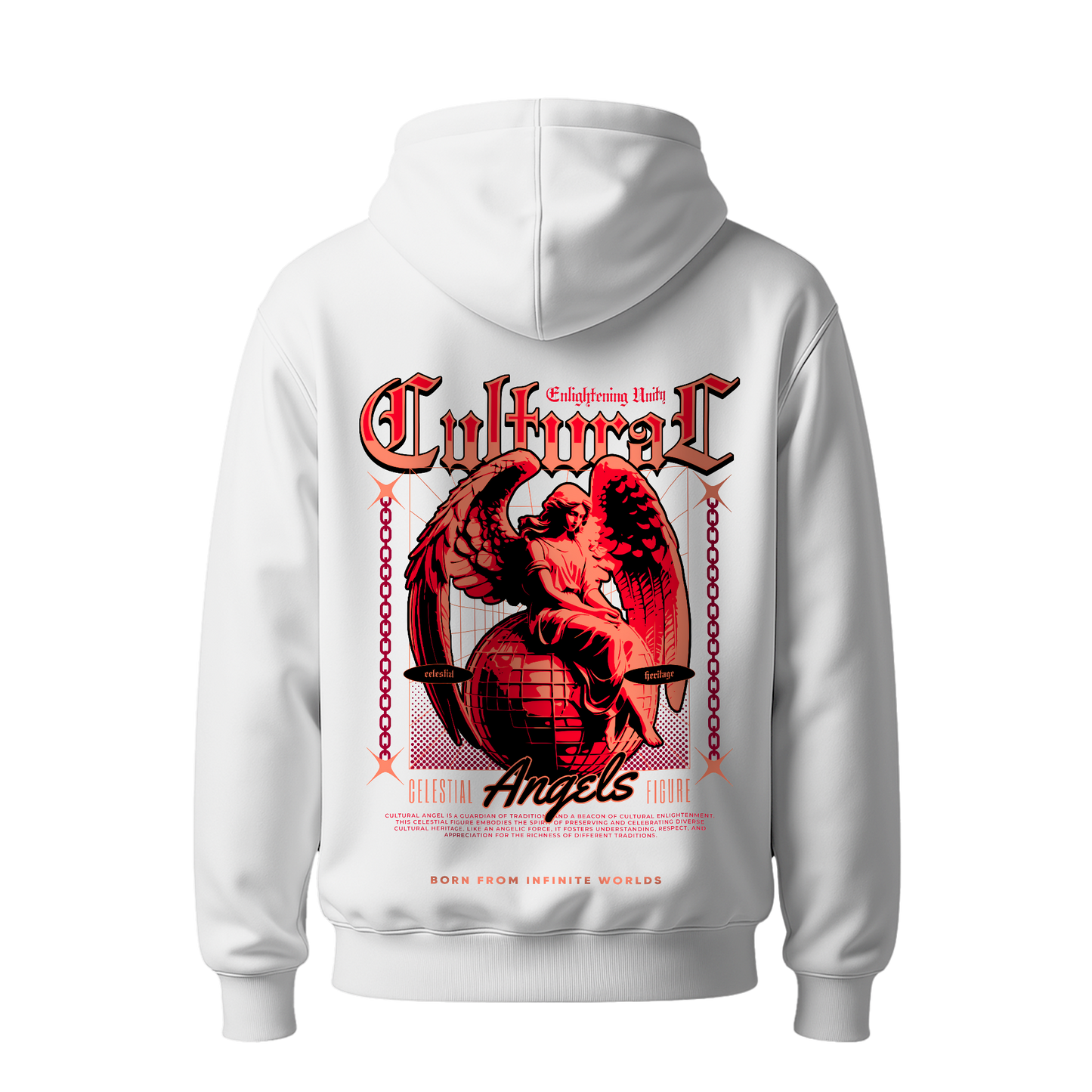 Myugen Cultural Angels Oversized Hoodie White