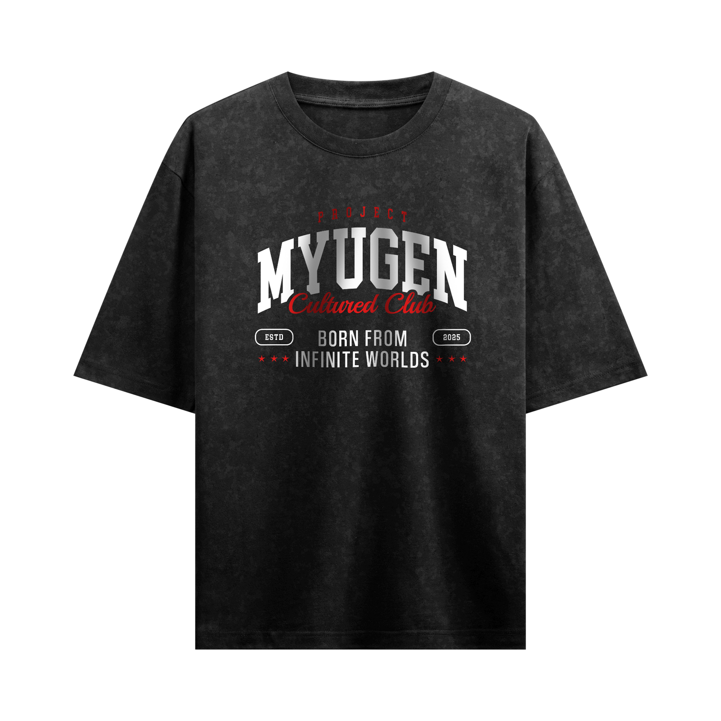 Myugen Cultured Club Acid Wash Oversized T-Shirt Black