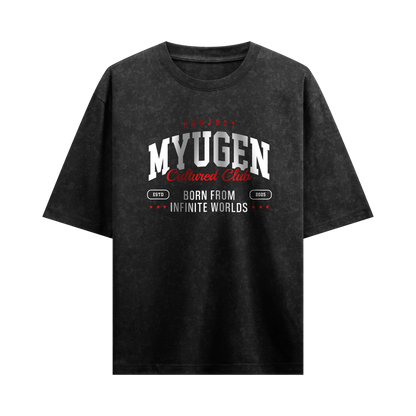 Myugen Cultured Club Acid Wash Oversized T-Shirt Black