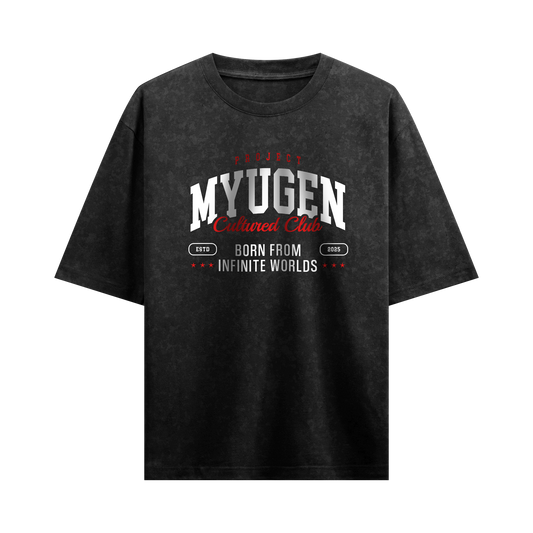 Myugen Cultured Club Acid Wash Oversized T-Shirt Black