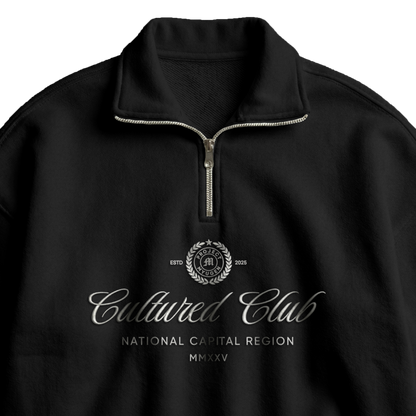 Myugen Cultured Club Black Quarter-Zip Sweatshirt Timeless Winterwear Exclusive