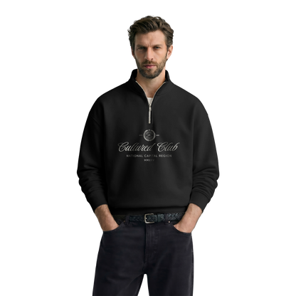 Myugen Cultured Club Black Quarter-Zip Sweatshirt Timeless Winterwear Exclusive