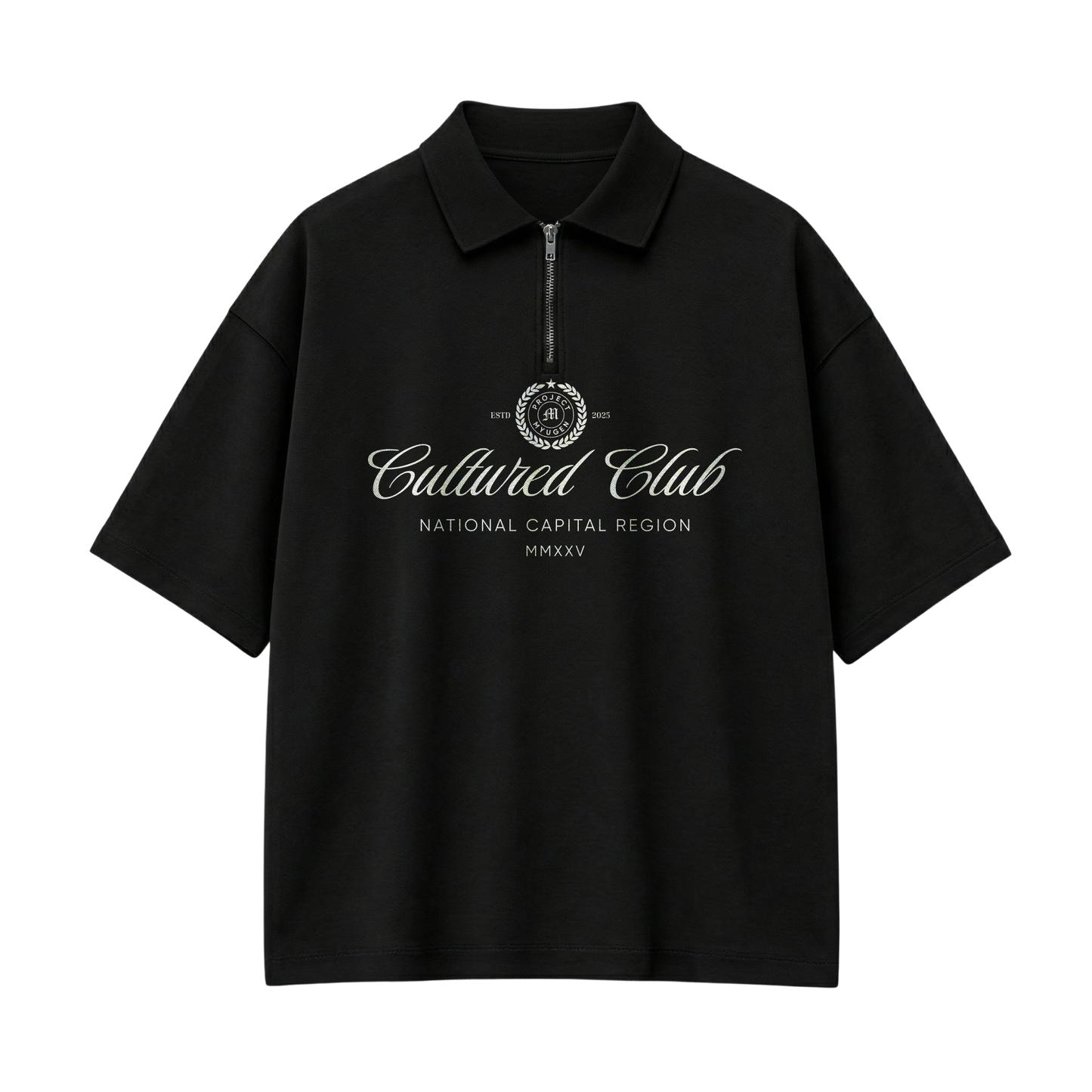 Myugen Cultured Club Black Quarter-Zip Tee Timeless Streetwear Exclusive
