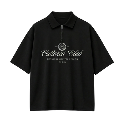 Myugen Cultured Club Black Quarter-Zip Tee Timeless Streetwear Exclusive