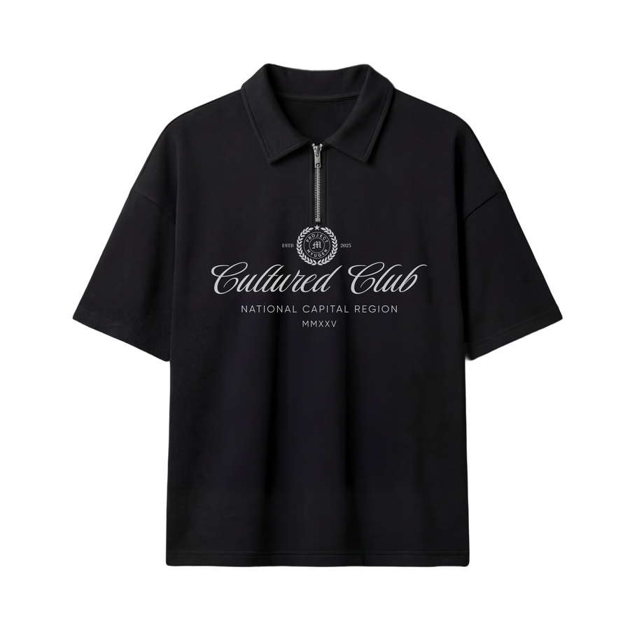 Myugen Cultured Club Black Quarter-Zip Tee Timeless Streetwear Exclusive