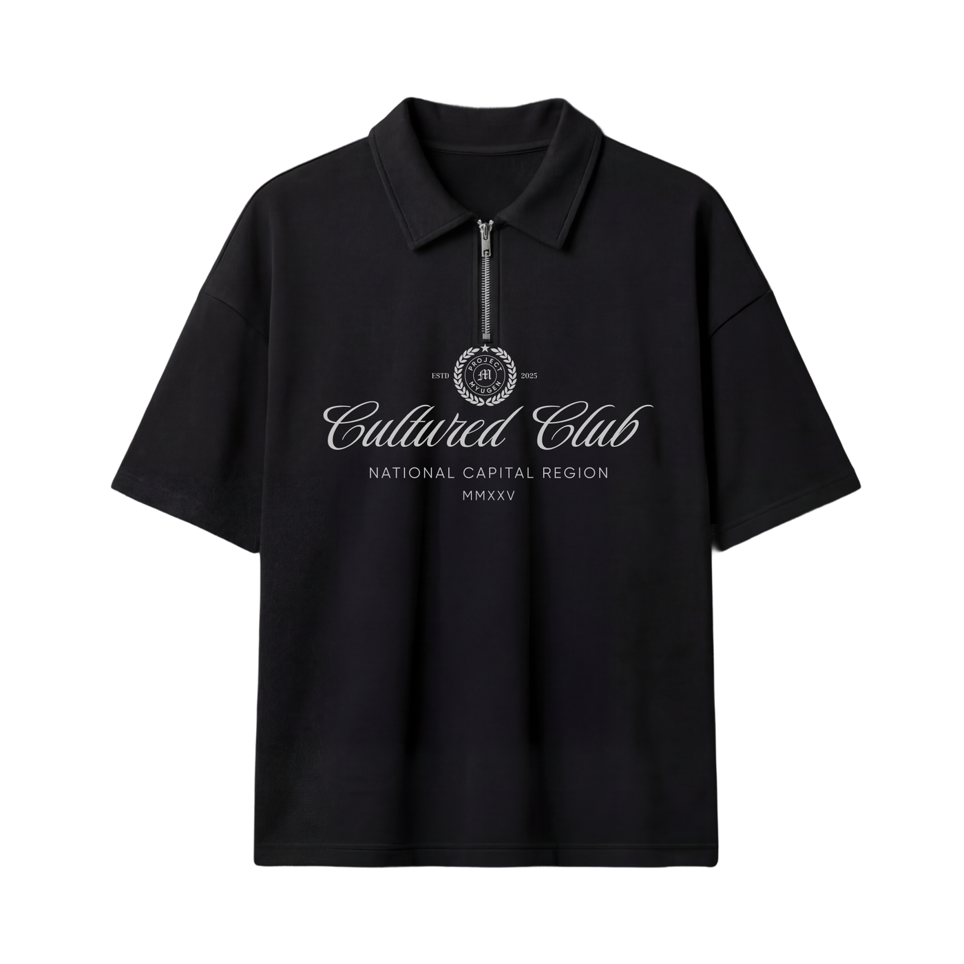 Myugen Cultured Club Black Quarter-Zip Tee Timeless Streetwear Exclusive