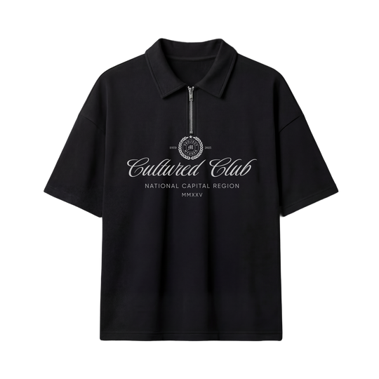 Myugen Cultured Club Black Quarter-Zip Tee Timeless Streetwear Exclusive