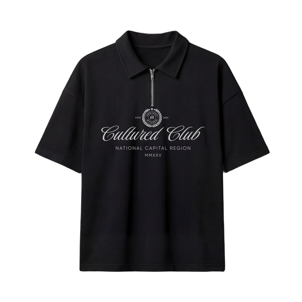 Myugen Cultured Club Black Quarter-Zip Tee Timeless Streetwear Exclusive