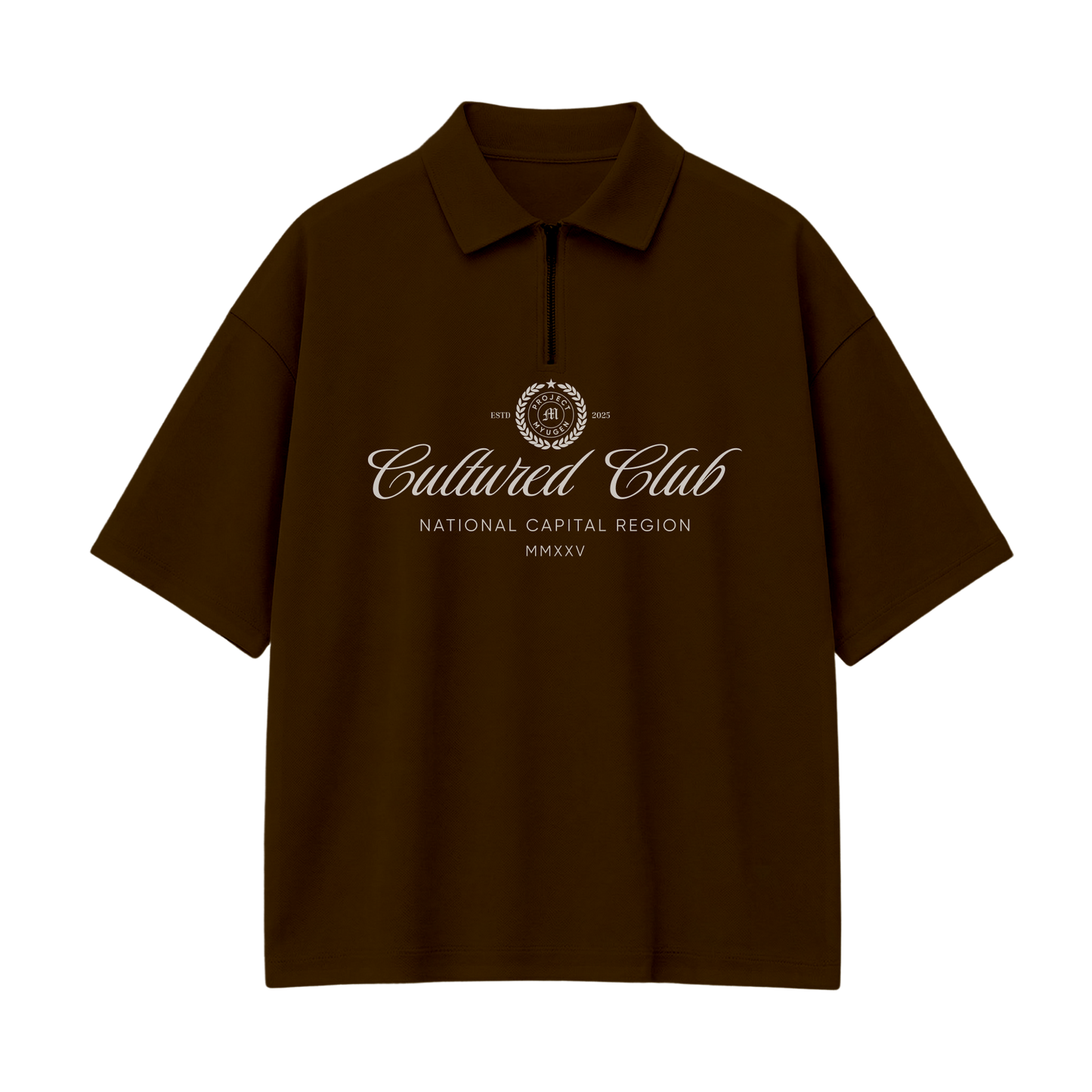Myugen Cultured Club Brown Quarter-Zip Tee Timeless Streetwear Exclusive