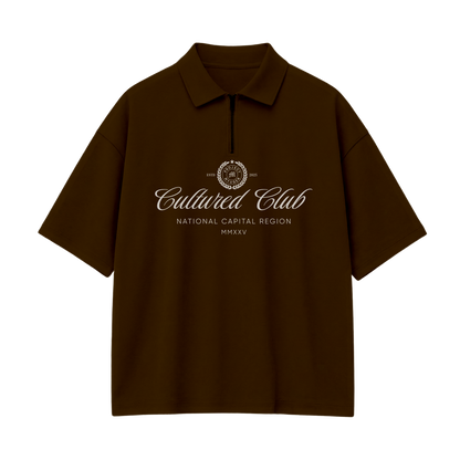 Myugen Cultured Club Brown Quarter-Zip Tee Timeless Streetwear Exclusive