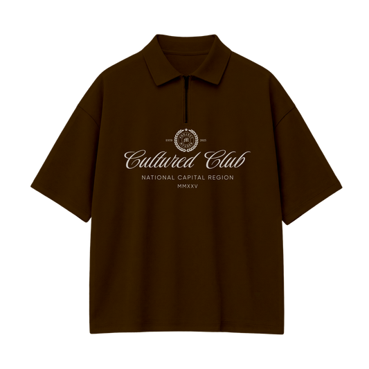 Myugen Cultured Club Brown Quarter-Zip Tee Timeless Streetwear Exclusive