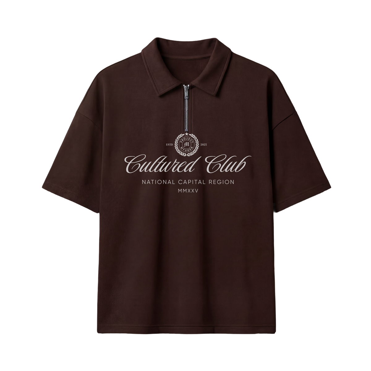 Myugen Cultured Club Brown Quarter-Zip Tee Timeless Streetwear Exclusive