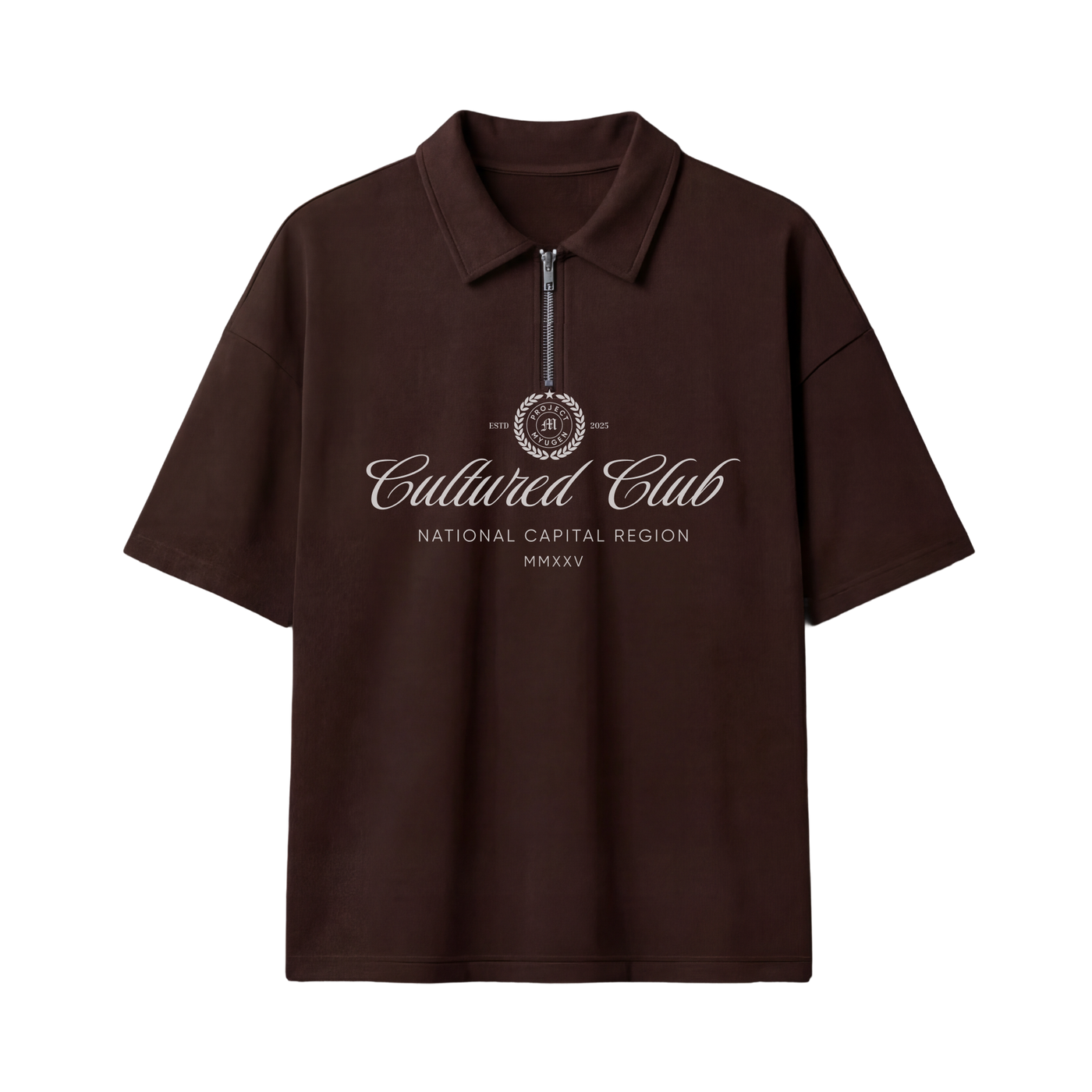Myugen Cultured Club Brown Quarter-Zip Tee Timeless Streetwear Exclusive