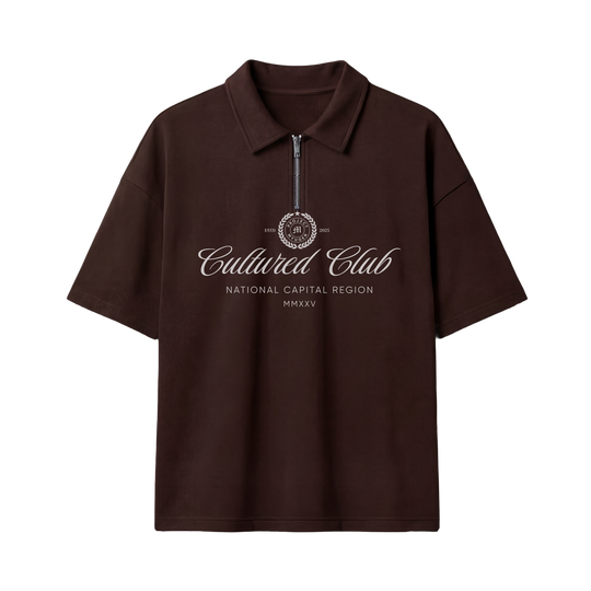 Myugen Cultured Club Brown Quarter-Zip Tee Timeless Streetwear Exclusive