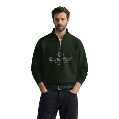 Myugen Cultured Club Olive Quarter-Zip Sweatshirt Timeless Winterwear Exclusive