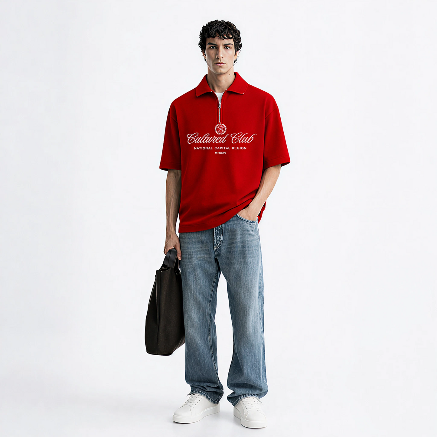 Myugen Cultured Club Red Quarter-Zip Tee Timeless Streetwear Exclusive