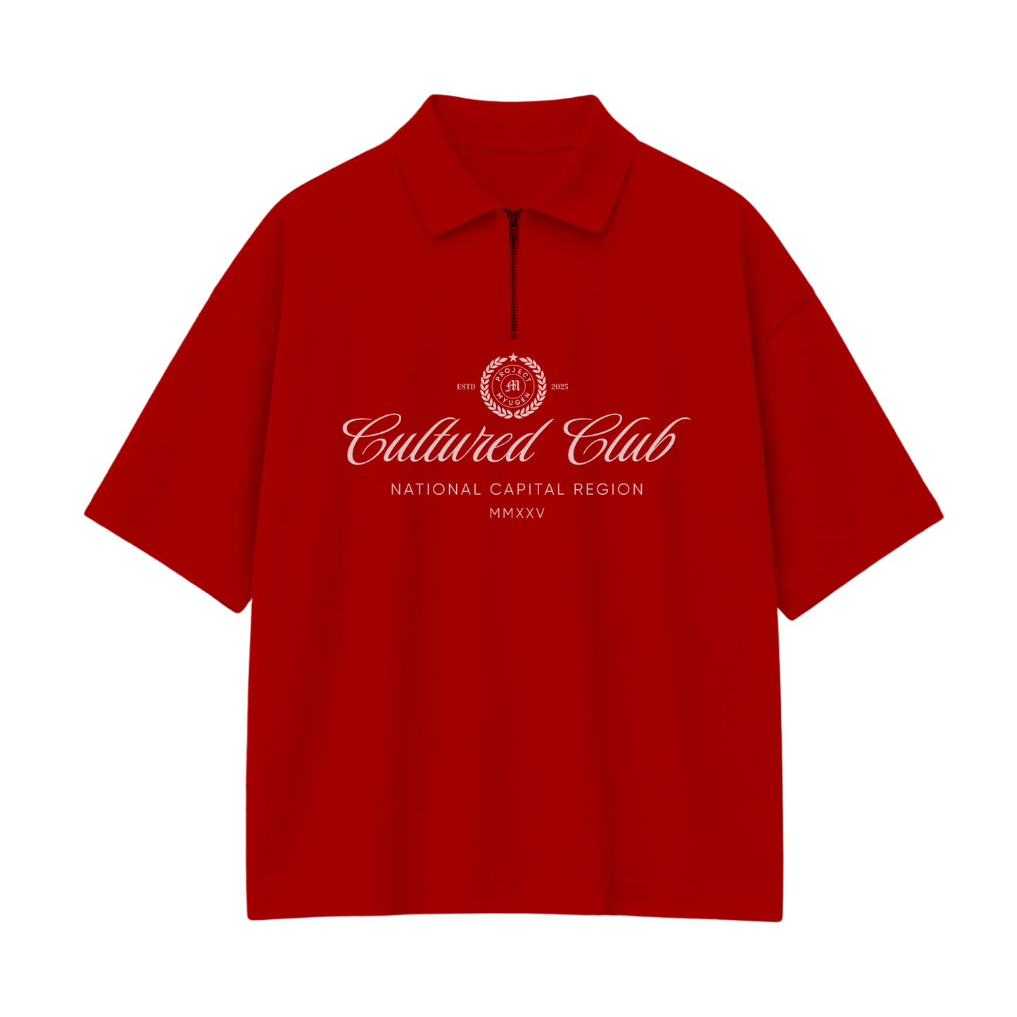 Myugen Cultured Club Red Quarter-Zip Tee Timeless Streetwear Exclusive