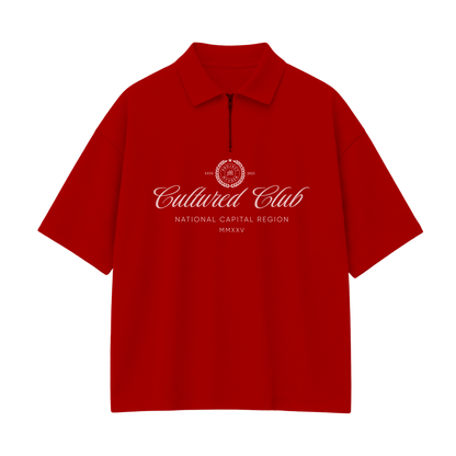 Myugen Cultured Club Red Quarter-Zip Tee Timeless Streetwear Exclusive