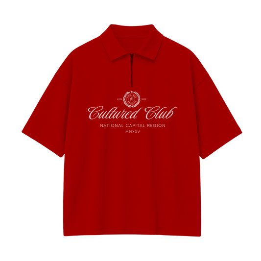 Myugen Cultured Club Red Quarter-Zip Tee Timeless Streetwear Exclusive
