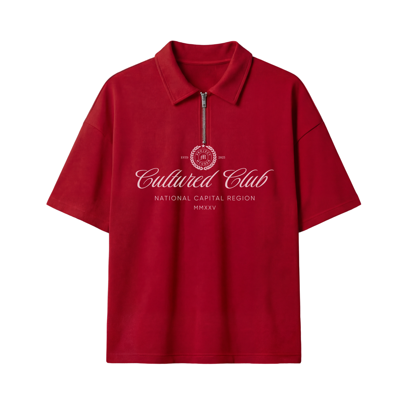 Myugen Cultured Club Red Quarter-Zip Tee Timeless Streetwear Exclusive