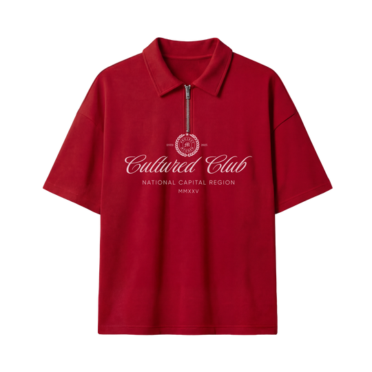 Myugen Cultured Club Red Quarter-Zip Tee Timeless Streetwear Exclusive