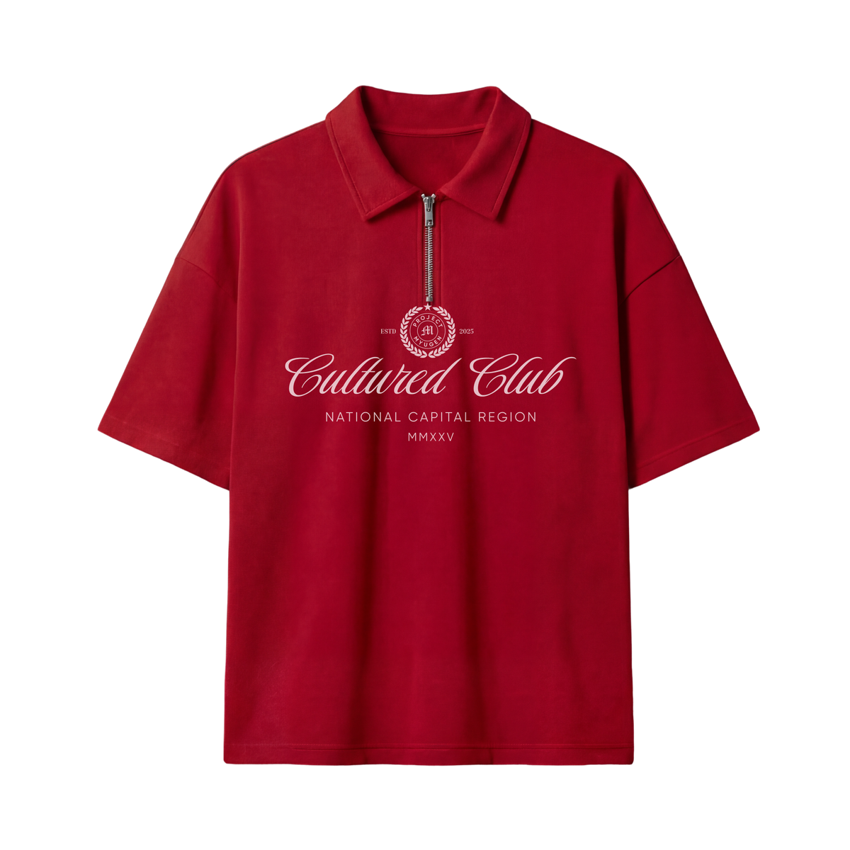 Myugen Cultured Club Red Quarter-Zip Tee Timeless Streetwear Exclusive