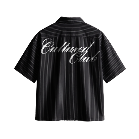 Myugen Cultured Club Striped Boxy Shirt Black