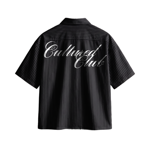 Myugen Cultured Club Striped Boxy Shirt Black