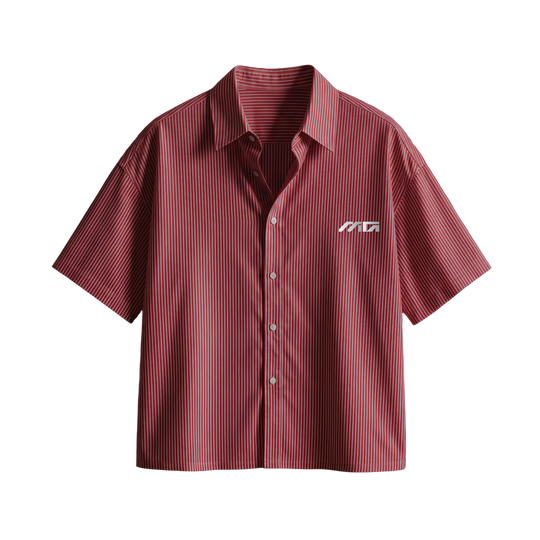 Myugen Cultured Club Striped Boxy Shirt Maroon