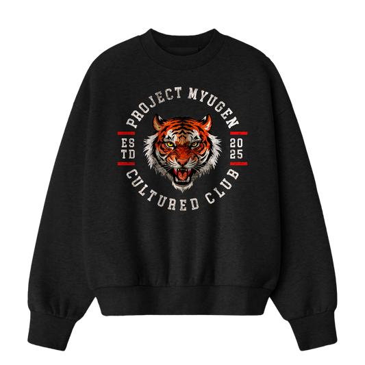 Myugen Cultured Club Tiger Oversized Sweatshirt Black