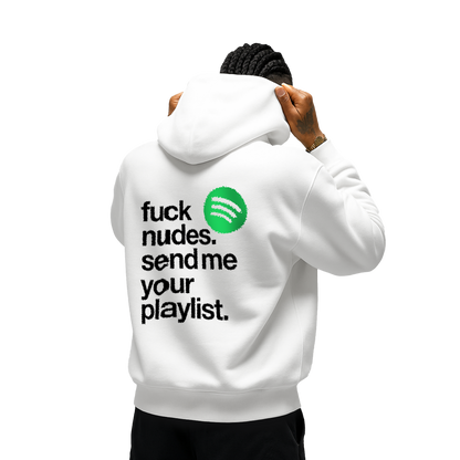 Myugen Nude Playlist Oversized Hoodie White