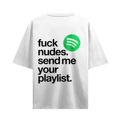 Myugen Nude Playlist Oversized T-Shirt White