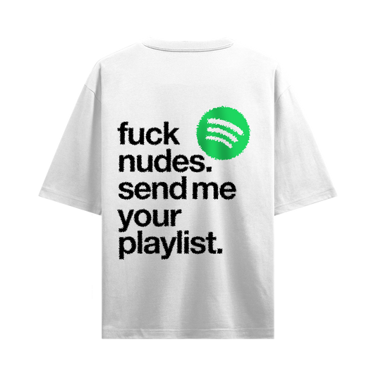 Myugen Nude Playlist Oversized T-Shirt White