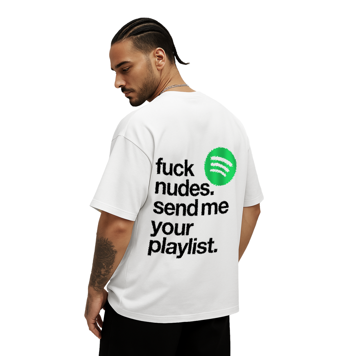 Myugen Nude Playlist Oversized T-Shirt White