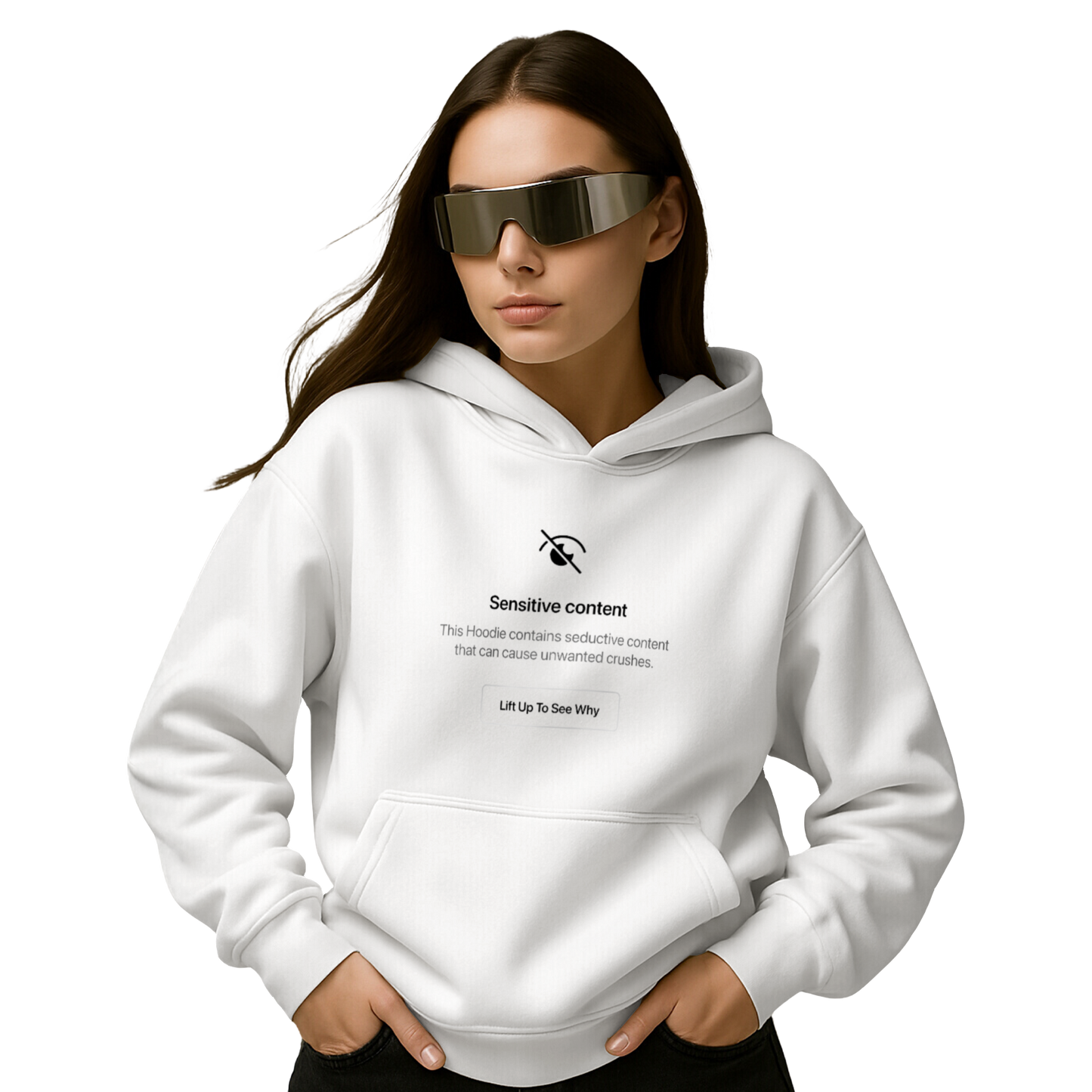 Myugen Sensitive Content Oversized Hoodie White