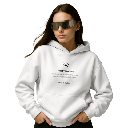 Myugen Sensitive Content Oversized Hoodie White