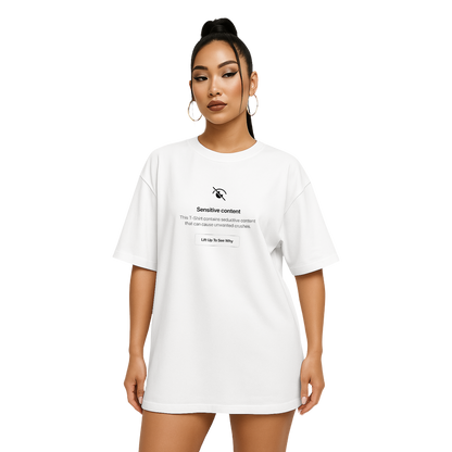 Myugen Sensitive Content Oversized T-Shirt White