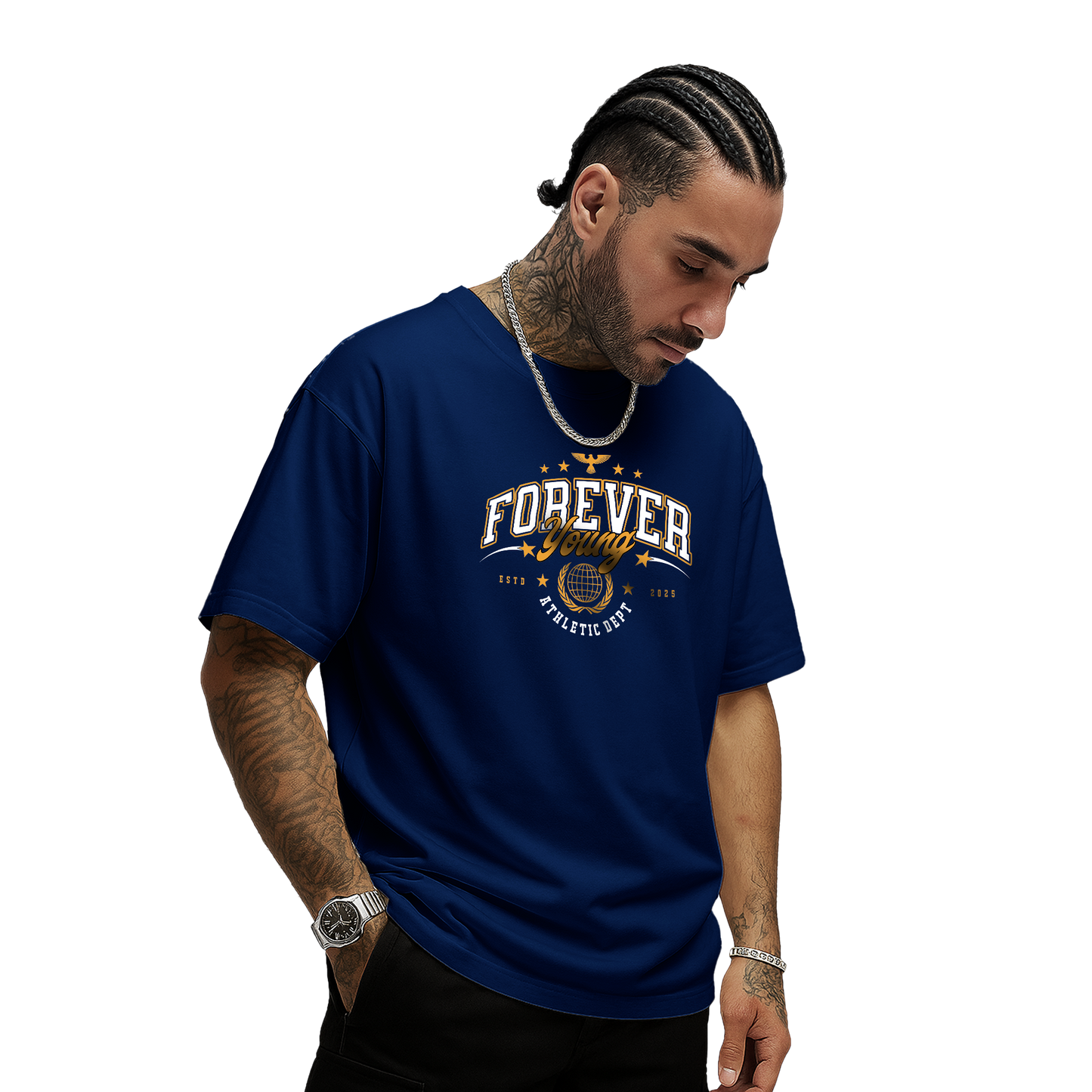 Myugen Forever Young Oversized T-Shirt Navy