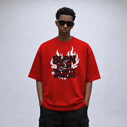Myugen Infinite Rebirth Oversized T-Shirt Red