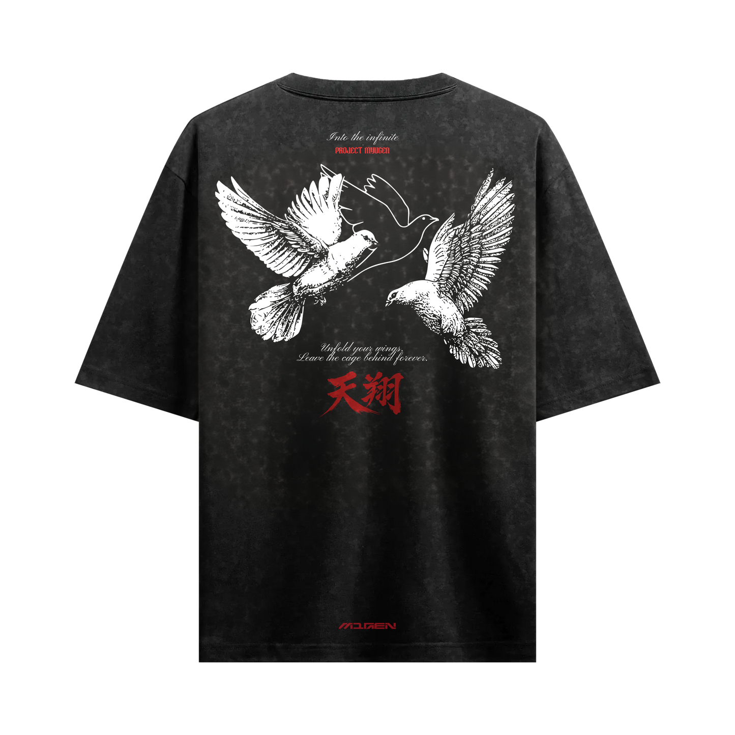 Myugen Into The Infinite Acid Wash Oversized T-Shirt Black