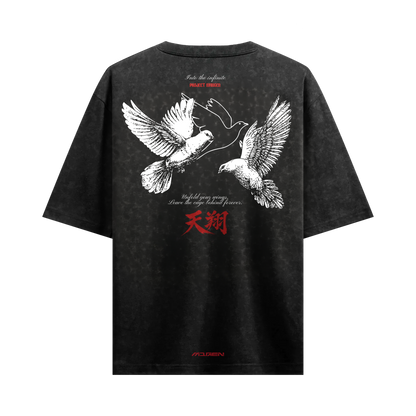 Myugen Into The Infinite Acid Wash Oversized T-Shirt Black