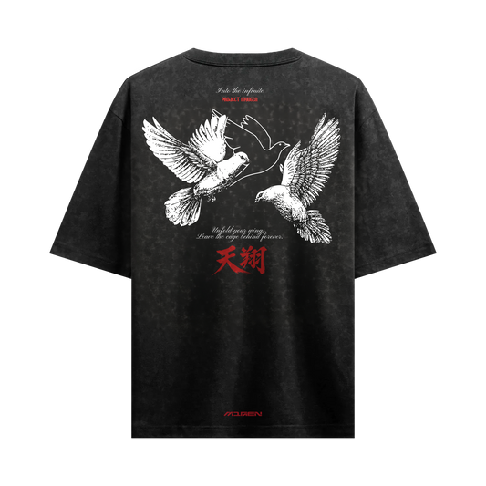 Myugen Into The Infinite Acid Wash Oversized T-Shirt Black