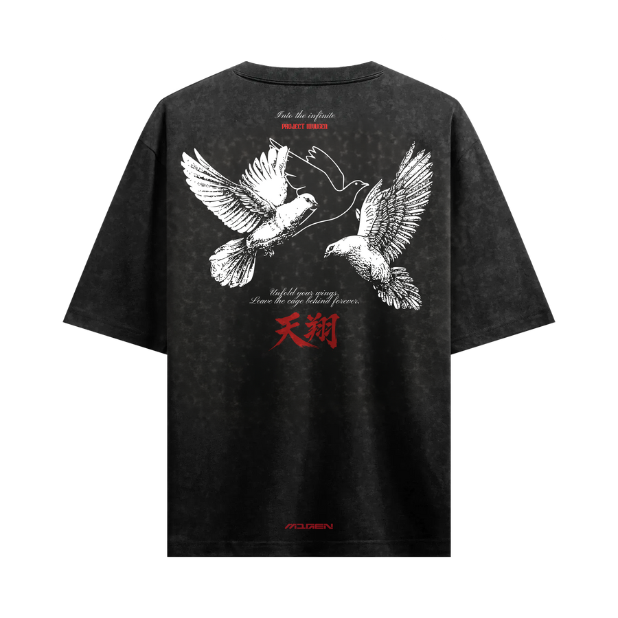 Myugen Into The Infinite Acid Wash Oversized T-Shirt Black