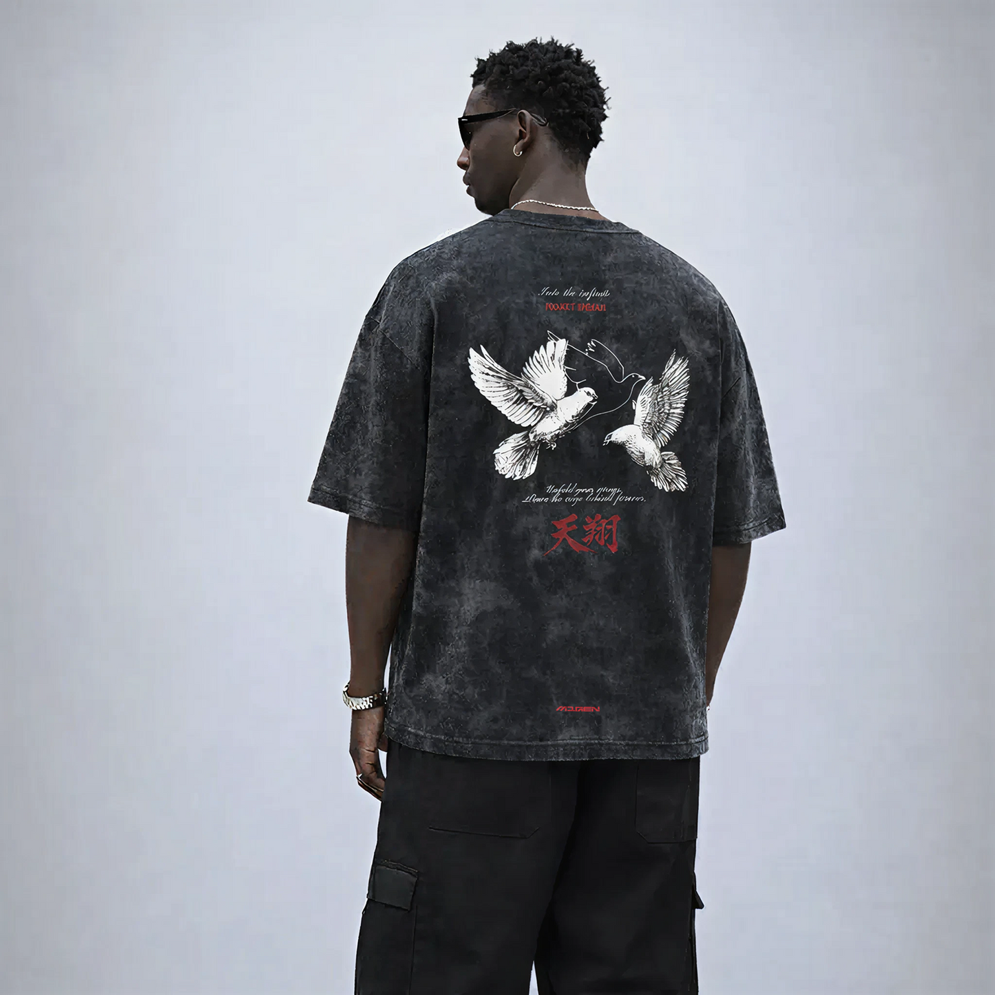 Myugen Into The Infinite Acid Wash Oversized T-Shirt Black