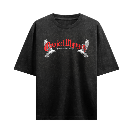 Myugen Into The Infinite Acid Wash Oversized T-Shirt Black