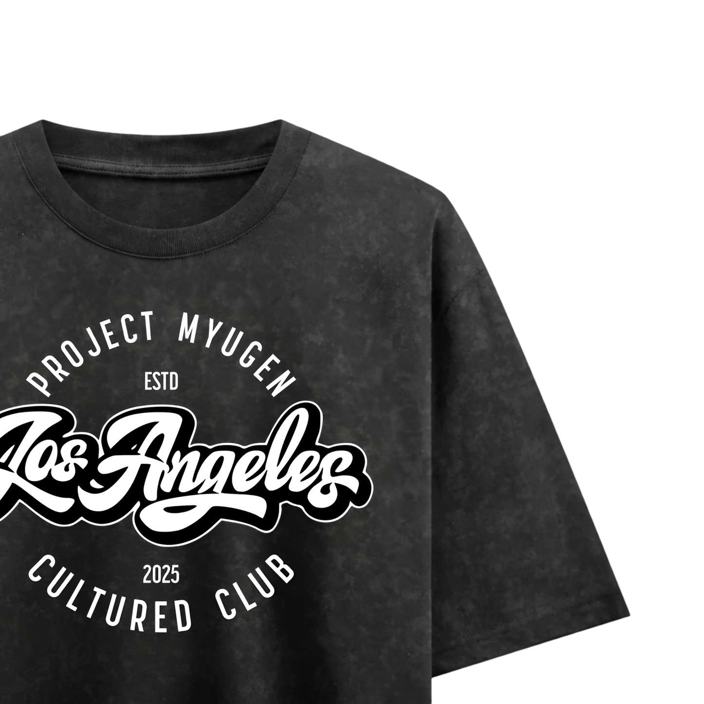 Myugen LA Cultured Club Acid Wash Oversized T-Shirt Black