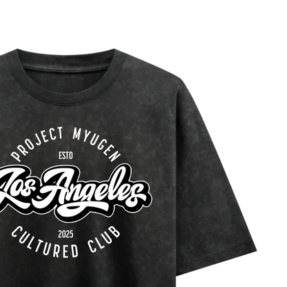 Myugen LA Cultured Club Acid Wash Oversized T-Shirt Black